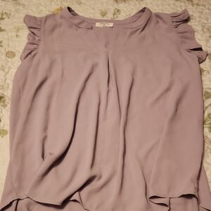 Zenana Soft Purple Ruffle Sleeve Blouse